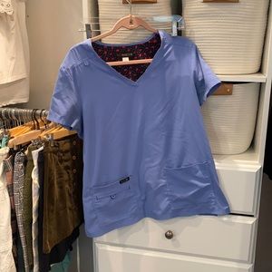 Koi ceil blue scrub top